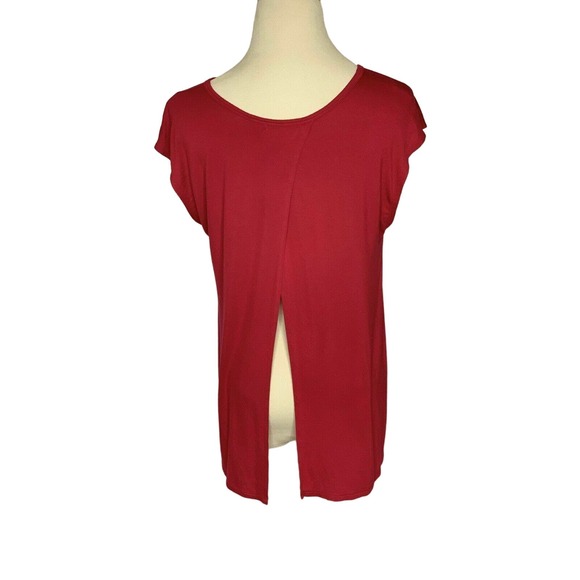 Gap Strawberry Cap Sleeve Scoop Neck Open Flap Back T Shirt Top Sz Small - Picture 2 of 9